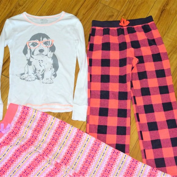 Lumberjack pajama set fleece cozy L 10 12 - Picture 1 of 6